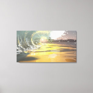 60"x40" Canvas art w' "Breaker at dawn" image