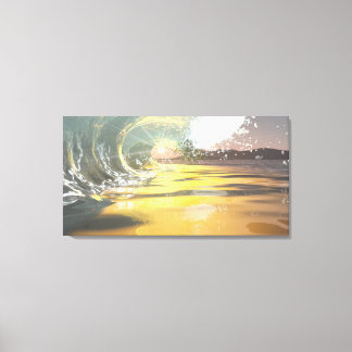 60"x40" Canvas art w' "Breaker at dawn" image