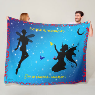 60"X80" Elf Fairy& Butterfly-Believe in Yourself Fleece Blanket