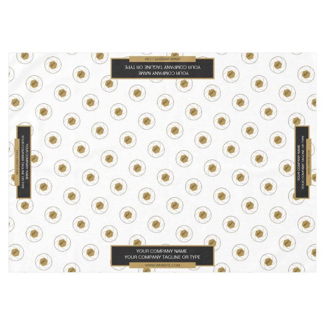 60"X84" Trade Show Tablecloth Logo Gold White (Front (Horizontal))