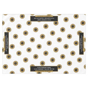 60"X84" Trade Show Tablecloth Logo Gold White