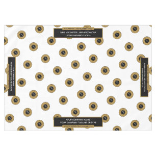 60"X84" Trade Show Tablecloth Logo Gold White