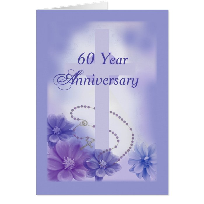 60 Year Anniversary  Plum Religious  Card  Zazzle