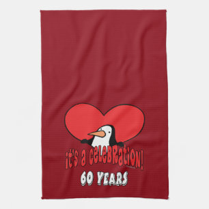 60 Year Celebration Penguin Towel