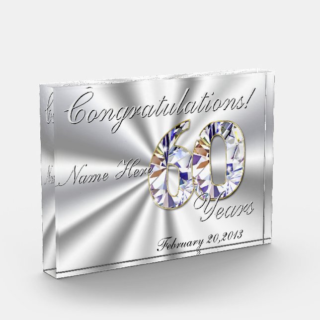 60 Year Congratulations Award (Left)