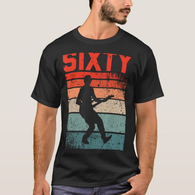 60 Year Old  60th Birthday Man Guitar Player Guita T-Shirt (Front)