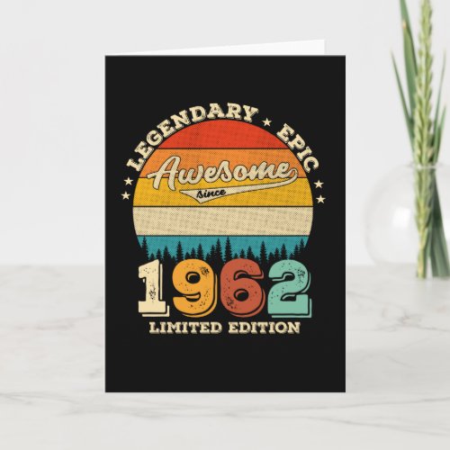 60 Year Old Awesome Since 1962 60th Birthday Gift Card