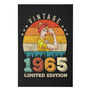 60 Year Old Bday 1965 Vintage 60th Birthday Women Faux Canvas Print