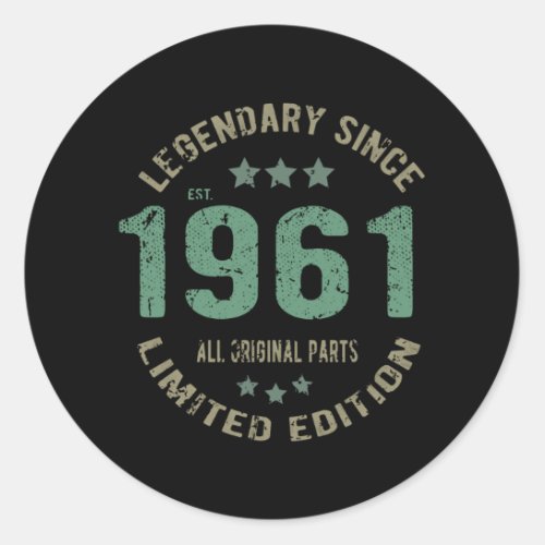 60 Year Old Bday Legend 60th Birthday Classic Round Sticker