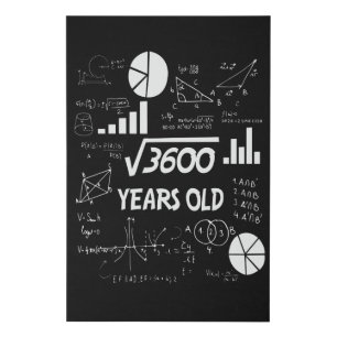 60 Year Old Bday Math Teacher 60th Birthday Gift Faux Canvas Print
