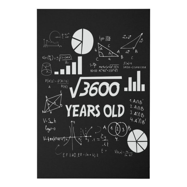 60 Year Old Bday Math Teacher 60th Birthday Gift Faux Canvas Print (Front)