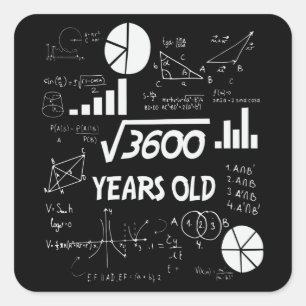 60 Year Old Bday Math Teacher 60th Birthday Gift Square Sticker