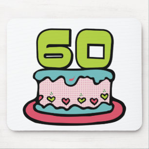 60 Year Old Birthday Cake Mouse Pad