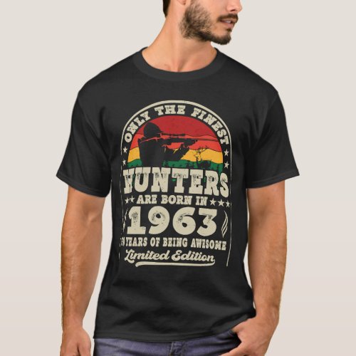 60 Year Old Deer Hunting Hunters Vintage 1963 60th T_Shirt