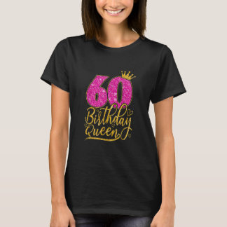 60 Year Old Gifts 60th Birthday Queen Diamond Crow T-Shirt