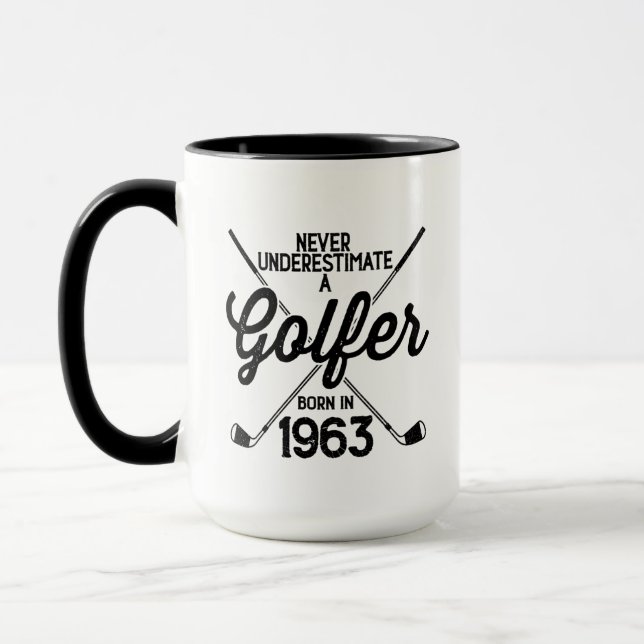 60 Year Old Golfer Golfing 1963 Golfer's 60th Mug (Left)