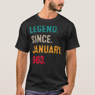 60 Year Old Legend Since January 1963 60th Birthd T-Shirt