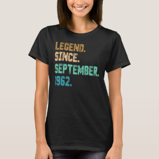 60 Year Old Legend Since September 1962 60th Birth T-Shirt