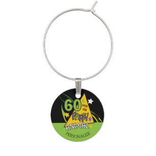 60 Year Old Party Animal - 60th Birthday Wine Charm
