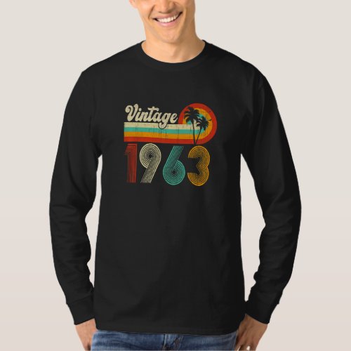 60 Year Old Retro  Men Women Vintage 1963 60th Bir T_Shirt