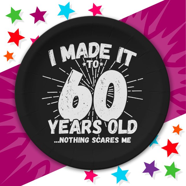 60 Year Old Sarcastic Meme Funny 60th Birthday Paper Plates (Creator Uploaded)