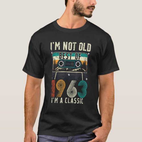 60 Year Old Vintage 1963 60th Birthday Cassette Ta T_Shirt