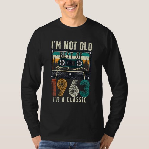 60 Year Old Vintage 1963 60th Birthday Cassette Ta T_Shirt