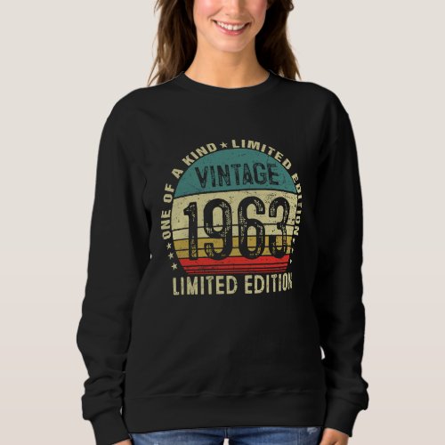 60 Year Old  Vintage 1963 60th Birthday  Men Women Sweatshirt