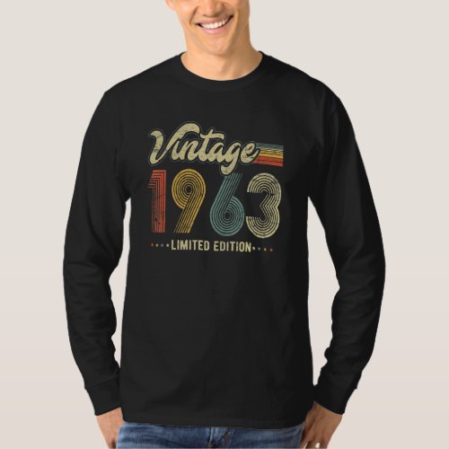 60 Year Old  Vintage 1963 60th Birthday  Men Women T_Shirt