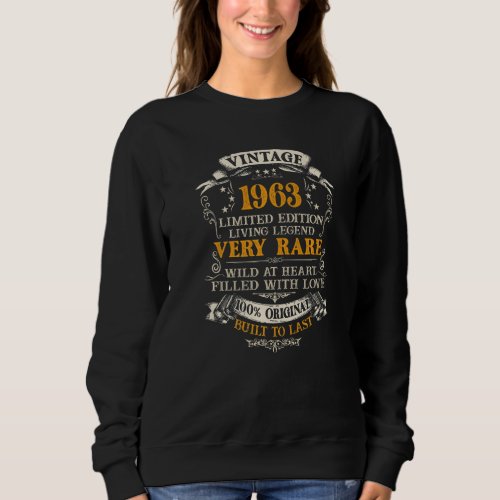 60 Year Old  Vintage 1963  60th Birthday Sweatshirt
