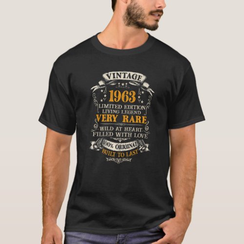 60 Year Old  Vintage 1963  60th Birthday T_Shirt