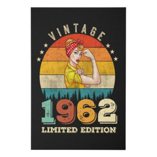 60 Year Old Women Bday 1962 Vintage 60th Birthday Faux Canvas Print