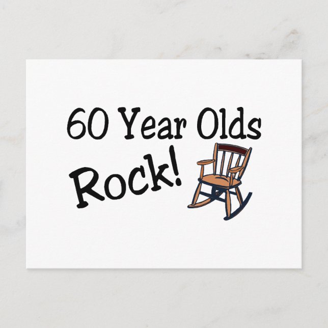 60 Year Olds Rock (Rocking Chair) Postcard (Front)