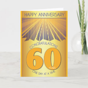 60 Year Sober Anniversary Golden Ray 12 Step Card