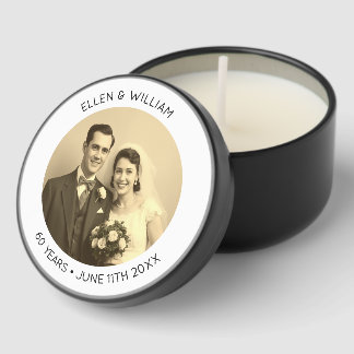 60 Year Wedding Anniversary Photo Mini Candle Favors