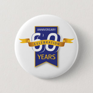 60 Years Anniversary Design Button