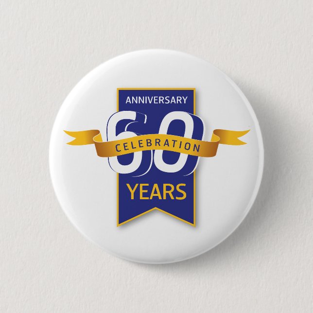 60 Years Anniversary Design Button (Front)