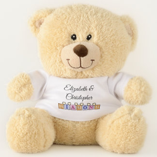 60 years diamond anniversary peach teddy bear