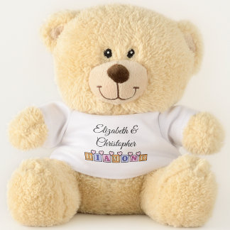60 years diamond anniversary pink teddy bear