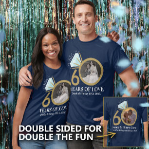 60 years diamond anniversary then and now photo T-Shirt