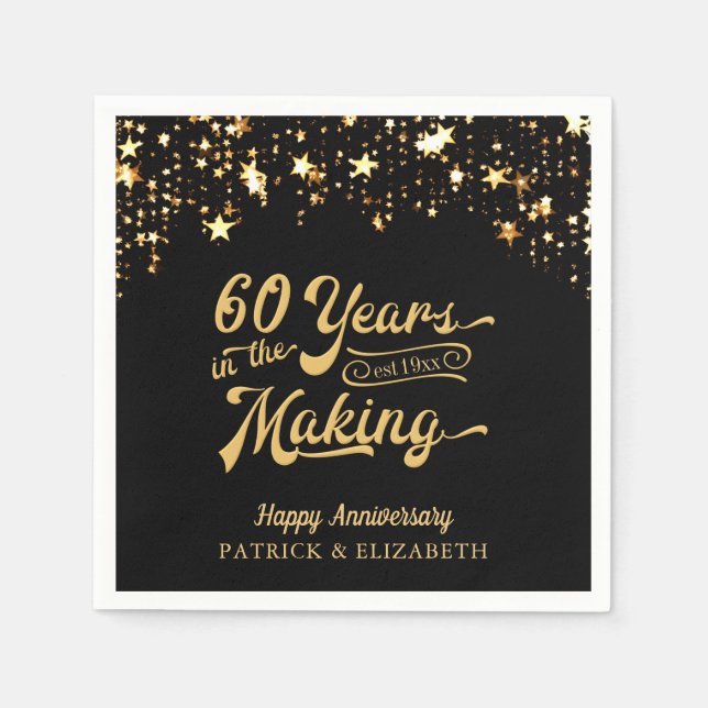 60 YEARS IN THE MAKING 50th Anniversary Stars Napkins (Front)