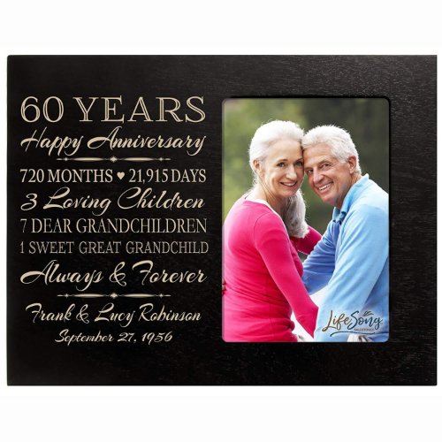 60 Years Married Momentous Black Picture Frame