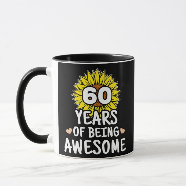 60 Years Of Being Awesome 60th Birthday 60 Years Mug (Left)