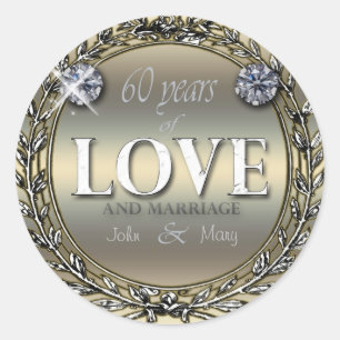 60 Years of Love Classic Round Sticker