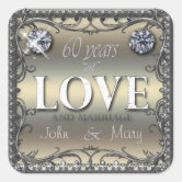 Inexpensive Diamond Wedding Anniversary Gift Ideas Glass Coaster, Zazzle