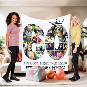 60 Years of Memories in a Collage Fleece Blanket