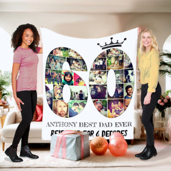 60 Years Of Memories In A Collage Fleece Blanket by CustomizePersonalize at Zazzle