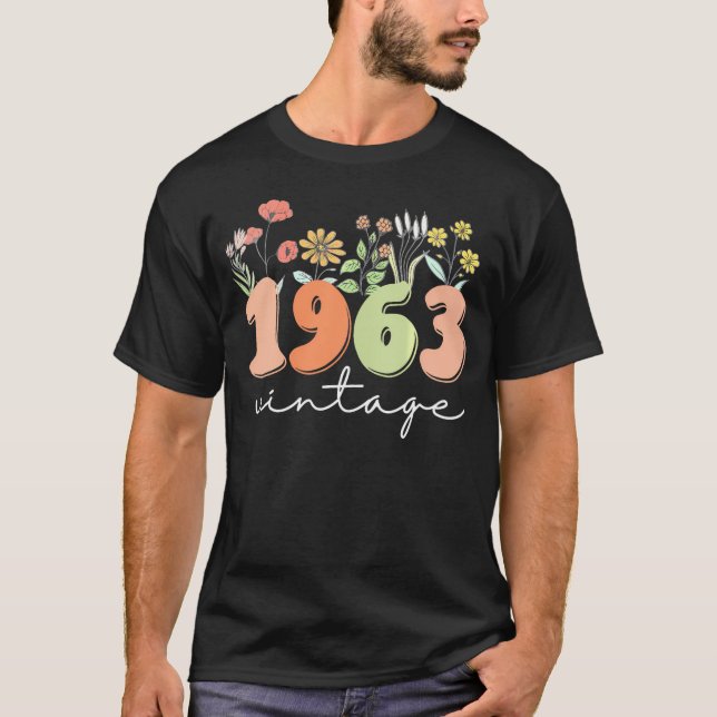 60 Years Old 1963 60Th Birthday Wildflower Women T-Shirt (Front)
