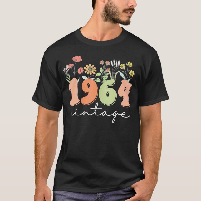 60 Years Old 1964 60Th Birthday Wildflower Women T-Shirt (Front)