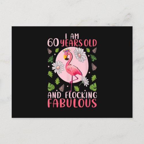 60 Years Old and Flocking Fabulous _ Flamingo Love Postcard